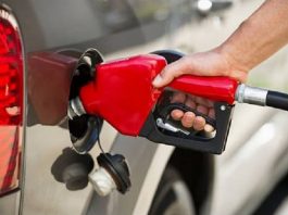 Petrobras reduz preço da gasolina para as distribuidoras pessoa segura bico de bomba de gasolina abastecendo um carro