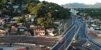 imagem aérea da pista do elevado