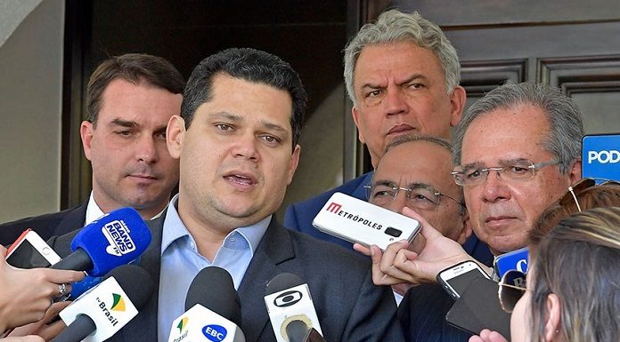 O presidente do Senado, Davi Alcolumbre, manifestou apoio à reforma da Previdência e ao novo pacto federativo - Foto: Marcos Brandão/Senado Federal/Divulgação