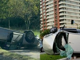 Capotamentos: Primeiro acidente foi pela manhã, na Av. Beira-mar, e outro, de tarde, na Av. da Saudade - Fotos: Divulgação/CSC