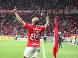 Inter chega com moral às semifinais da Copa do Brasil Meio campo do Internacional Patrick vibra com a vitória sobre o Palmeiras