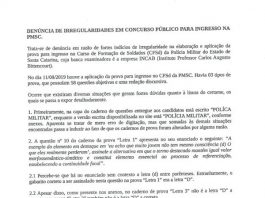Candidatos denunciam irregularidades em concurso da PMSC