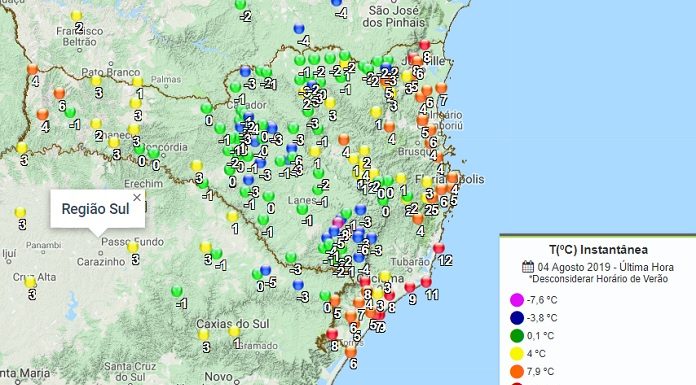 amanhecer gelado em sc - epagri ciram