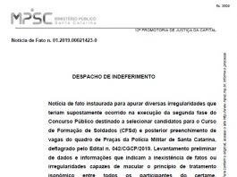 Ministério Público arquiva denúncias contra o concurso da PM