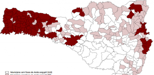 mapa cidades catarinenses infestadas pelo aedes aegypti