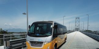 linha de microonibus ponte viva saindo da ponte