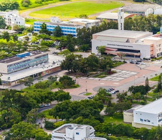 foto aérea da área central do campus trindade da ufsc
