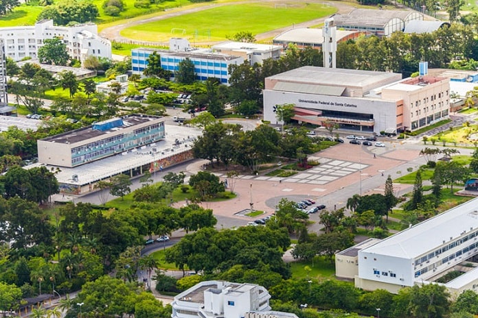 foto aérea da área central do campus trindade da ufsc