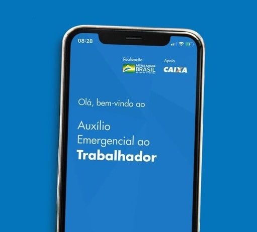 Cadastro em site e aplicativo para auxílio emergencial de R$ 600 está disponível reprodução da tela de um celular com o aplicativo aberto
