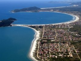 Palhoça: foto aérea das praias de araçatuba, ponta do papagaio, pinheira e guarda do embaú