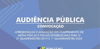Cartaz convocando para audiência pública em Biguaçu