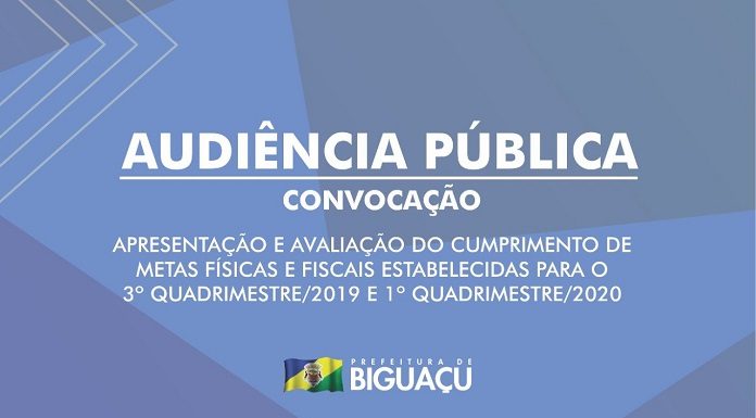 Cartaz convocando para audiência pública em Biguaçu