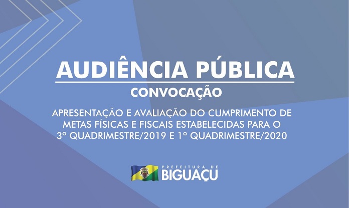 Cartaz convocando para audiência pública em Biguaçu