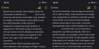 Exposed: printscreen de um relato que trata de possível estupro