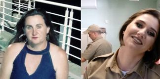 composição de duas fotos: uma de patrícia, sentada em banco no trapiche de são josé, outra de regiane, usando farda com seu nome