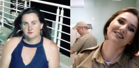 Dois feminicídios são registrados em SC; mulheres foram mortas pelos companheiros composição de duas fotos: uma de patrícia, sentada em banco no trapiche de são josé, outra de regiane, usando farda com seu nome