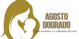 cartaz escrito "agosto dourado leite materno é o alimento da cura"