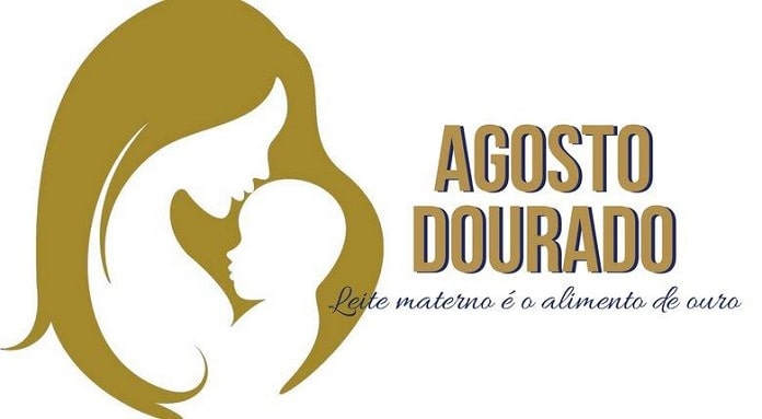 cartaz escrito "agosto dourado leite materno é o alimento da cura"