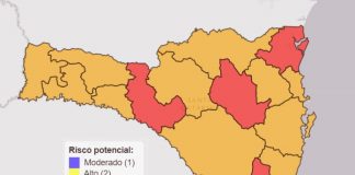 mapa de sc com escala de cores de acordo com a classificação para cada região