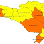 mapa de sc com 8 regiões laranjas e 8 amarelas