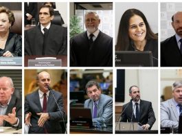 Definidos os 10 membros do tribunal de impeachment do caso dos respiradores composição de 10 fotos com os integrantes do tribunal
