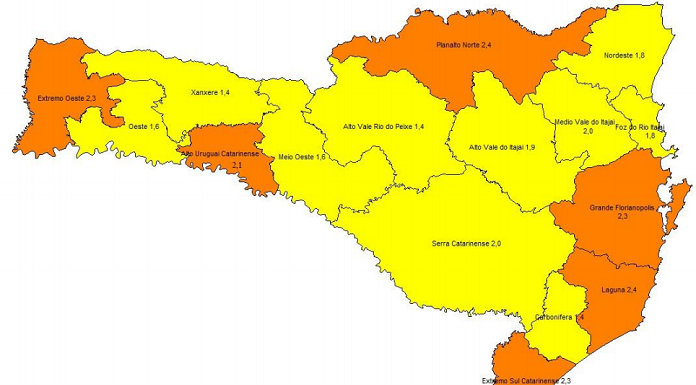 Matriz de risco da Covid-19 mostra melhora em seis regiões do estado