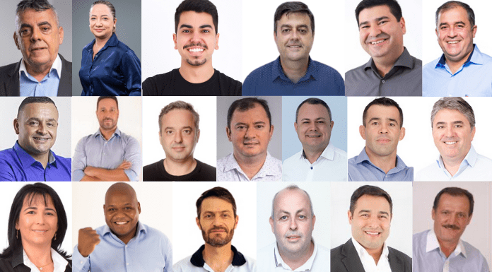 Compilado de fotos dos 19 vereadores eleitos em São José no último domingo, 15