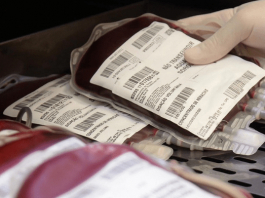 Bolsas de sangue de doadores