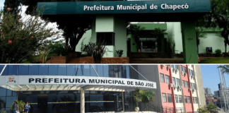 fachada da prefeitura de Chapecó e de São José