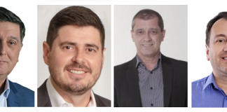 composição de quatro fotos com os rostos dos quatro vice-prefeitos
