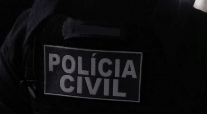 Policial civil de costas