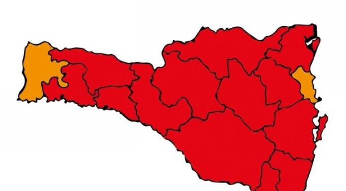 matriz de risco ao coronavírus em santa catarina tem 14 regiões no vermelho e duas no laranja