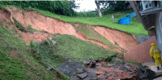 Deslizamento no município de São José, ocasionado pela chuva