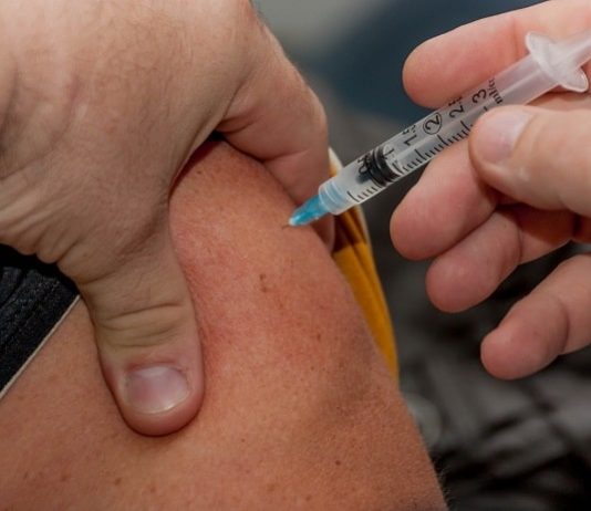 início da vacinação de Covid no Brasil - pessoa da injeção em braço de outra