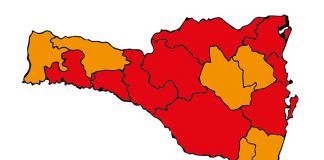 mapa de sc mostra nove regiões em risco gravíssimo à Covid