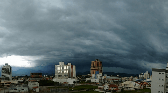 Defesa Civil: Temporal em Santa Catarina, céu todo cinza