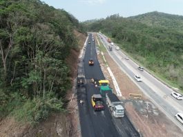 Obras de infraestrutura em Santa Catarina vão atrasar ainda mais com corte de verbas federais - foto aérea de construção de rodovia