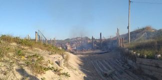 local destruído por incêndio no meio das dunas - Campanha para reconstrução do rancho do Seu Aparício, incendiado