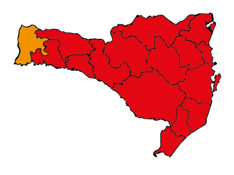 Apenas uma região de SC é classificada em patamar abaixo do risco máximo à Covid