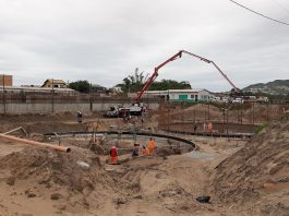 área da obra da ete dos inglses e santinho, que está parada