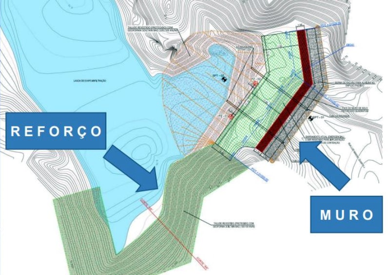 planta baixa da nova barragem na estação de esgoto da lagoa da casan