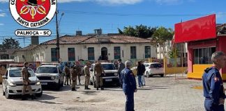 Bombeiros conseguem render assaltante armado dentro do quartel de Palhoça