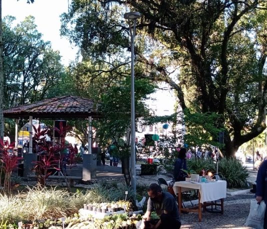 feira da freguesia retornou ao centro histórico de São josé apenas com barracas de gastronomia e artesanato
