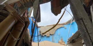 Casa em área de dunas na Praia dos Ingleses desaba parcialmente