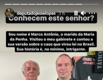 deputado jessé lopes com Marco Antonio Heredia Viveros - print diz que "versão é intrigante"