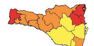 matriz de Risco à Covid em SC diminui em cinco regiões e aumenta em duas