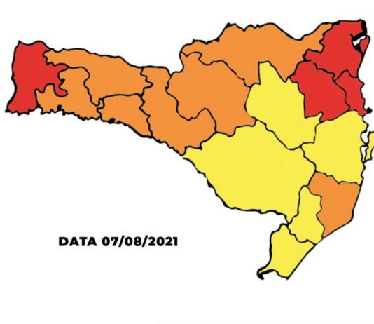 Risco à Covid em SC diminui em cinco regiões e aumenta em duas matriz de Risco à Covid em SC diminui em cinco regiões e aumenta em duas