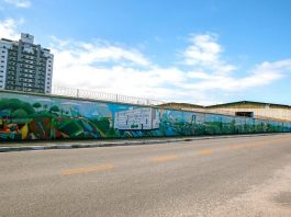 Mural gigante no Kobrasol promove cultura de São José