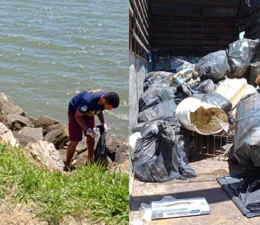 Mutirão de limpeza retira 1 tonelada de lixo da Beira-mar de São José Mutirão de limpeza retira 1 tonelada de lixo da Beira-mar de São José