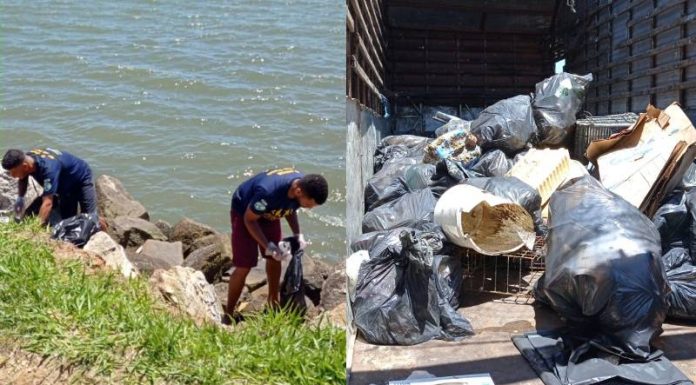 Mutirão de limpeza retira 1 tonelada de lixo da Beira-mar de São José